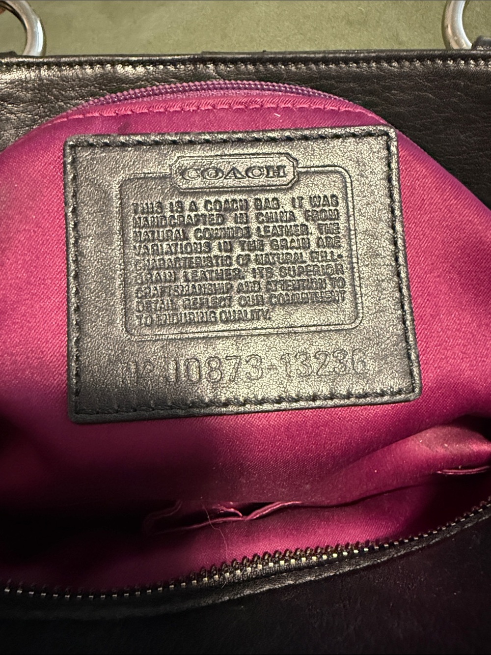 Black Leather Coach Shoulder Bag with Silver Hardware - Picture 4 of 8